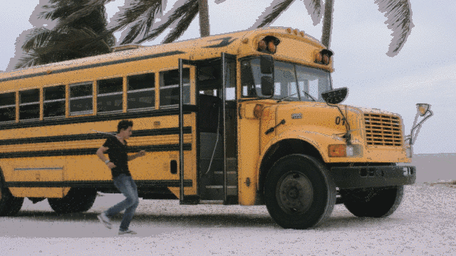 HD stock video footage of people boarding an American yellow school bus